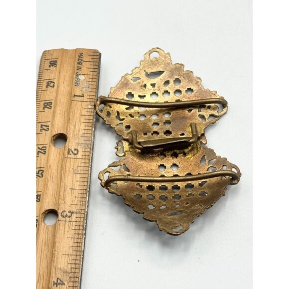 Antique Victorian enamel interlocking belt buckle - Picture 5 of 6